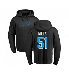 Carolina Panthers #51 Sam Mills Black Name & Number Logo Pullover Hoodie