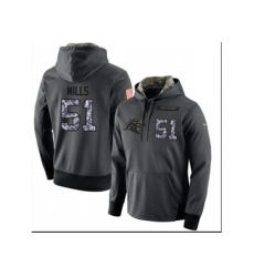 Carolina Panthers #51 Sam Mills Stitched Black Anthracite Salute to Service Player Performance Hoodie