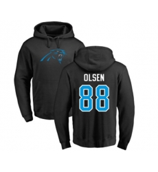 Carolina Panthers #88 Greg Olsen Black Name & Number Logo Pullover Hoodie