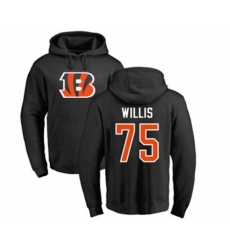 Cincinnati Bengals #75 Jordan Willis Black Name & Number LogoPullover Hoodie
