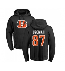 Cincinnati Bengals #87 C.J. Uzomah Black Name & Number LogoPullover Hoodie