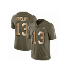 Philadelphia Eagles #13 Nelson Agholor Limited Olive Gold 2017 Salute to Service NFL Jersey