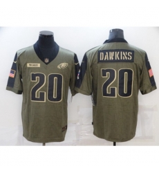 Philadelphia Eagles #20 Brian Dawkins Nike Olive 2021 Salute To Service Limited Player Jersey