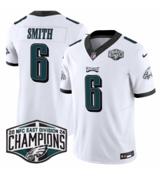 Philadelphia Eagles #6 DeVonta Smith White 2024 NFC East Champions F.U.S.E. Vapor Untouchable Limited Stitched Football Jersey