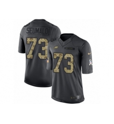 Philadelphia Eagles #73 Isaac Seumalo Limited Black 2016 Salute to Service NFL Jersey