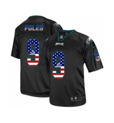 Philadelphia Eagles #9 Nick Foles Black USA Flag Fashion Football Jersey