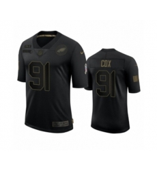 Philadelphia Eagles #91 Fletcher Cox Black 2020 Salute to Service Limited Jersey
