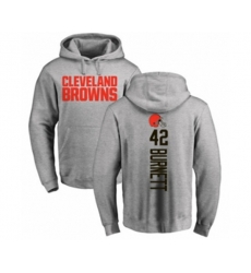 Cleveland Browns #42 Morgan Burnett Ash Backer Pullover Hoodie