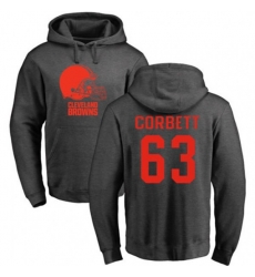 Cleveland Browns #63 Austin Corbett Ash One Color Pullover Hoodie