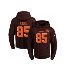 Cleveland Browns #85 David Njoku Brown Name & Number Pullover NFL Hoodie