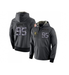 Cleveland Browns #95 Myles Garrett Stitched Black Anthracite Salute to Service Player Performance Hoodie