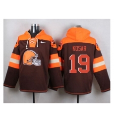 Cleverland Browns #19 Bernie Kosar Brown Player Pullover NFL Hoodie