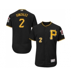 Pittsburgh Pirates #2 Erik Gonzalez Black Alternate Flex Base Authentic Collection Baseball Jersey