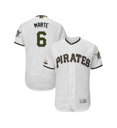 Pittsburgh Pirates #6 Starling Marte White Alternate Authentic Collection Flex Base Baseball Jersey
