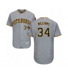 Pittsburgh Pirates Trevor Williams Grey Road Flex Base Authentic Collection Baseball Player Jersey