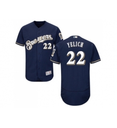 Milwaukee Brewers #22 Christian Yelich Navy Blue Flexbase Authentic Collection Stitched MLB Jersey