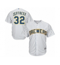 Milwaukee Brewers #32 Jeremy Jeffress Replica White Home Cool Base MLB Jersey