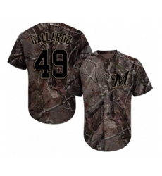 Milwaukee Brewers #49 Yovani Gallardo Authentic Camo Realtree Collection Flex Base Baseball Jersey