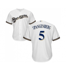 Milwaukee Brewers #5 Cory Spangenberg Replica White Alternate Cool Base Baseball Jersey Milwaukee Brewers #5 Cory Spangenberg Replica White Alternate Cool Base Baseball Jersey