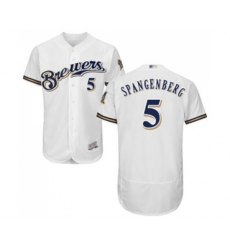 Milwaukee Brewers #5 Cory Spangenberg White Alternate Flex Base Authentic Collection Baseball Jersey