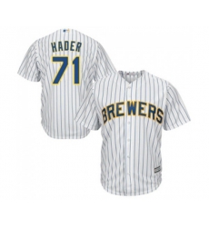 Milwaukee Brewers #71 Josh Hader Replica White Home Cool Base Baseball Jersey