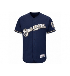 Milwaukee Brewers Alternate Home Blank Navy Flex Base Authentic Collection Team Jersey