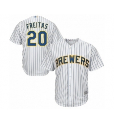 Milwaukee Brewers David Freitas Replica White Alternate Cool Base Baseball Player Jersey