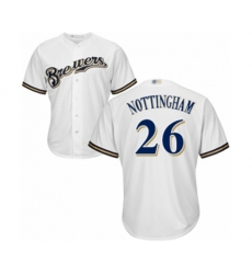 Milwaukee Brewers Jacob Nottingham Replica White Home Cool Base Baseball Player Jersey