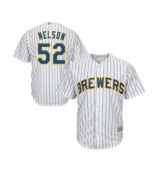 Milwaukee Brewers Jimmy Nelson Replica White Alternate Cool Base Baseball Player Jersey