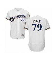 Milwaukee Brewers Trey Supak White Alternate Flex Base Authentic Collection Baseball Player Jersey