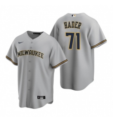Nike Milwaukee Brewers #71 Josh Hader Gray Road Stitched Baseball Jersey