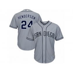 San Diego Padres #24 Rickey Henderson Authentic Grey Road Cool Base MLB Jersey