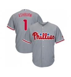 Philadelphia Phillies #1 Richie Ashburn Replica Grey Road Cool Base Baseball Jersey