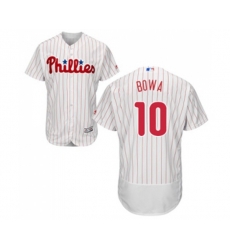Philadelphia Phillies #10 Larry Bowa White Home Flex Base Authentic Collection Baseball Jersey