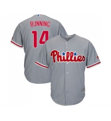 Philadelphia Phillies #14 Jim Bunning Replica Grey Road Cool Base Baseball Jersey
