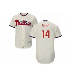 Philadelphia Phillies #14 Pete Rose Cream Flexbase Authentic Collection MLB Jersey