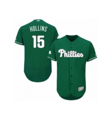 Philadelphia Phillies #15 Dave Hollins Green Celtic Flexbase Authentic Collection MLB Jersey
