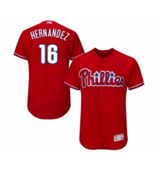 Philadelphia Phillies #16 Cesar Hernandez Red Alternate Flex Base Authentic Collection Baseball Jersey