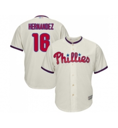 Philadelphia Phillies #16 Cesar Hernandez Replica Cream Alternate Cool Base Baseball Jersey