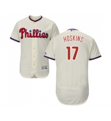 Philadelphia Phillies #17 Rhys Hoskins Cream Alternate Flex Base Authentic Collection Baseball Jersey