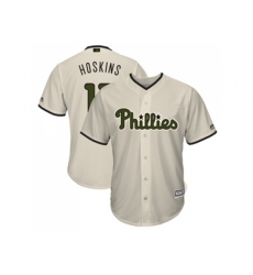 Philadelphia Phillies #17 Rhys Hoskins Cream New Cool Base 2018 Memorial Day Stitched MLB Jersey