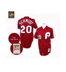 Philadelphia Phillies #20 Mike Schmidt Authentic Red Throwback Baseball Jersey