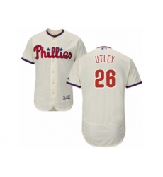 Philadelphia Phillies #26 Chase Utley Cream Flexbase Authentic Collection MLB Jersey