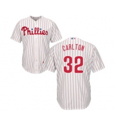 Philadelphia Phillies #32 Steve Carlton Replica White Red Strip Home Cool Base Baseball Jersey