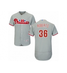 Philadelphia Phillies #36 Robin Roberts Grey Flexbase Authentic Collection MLB Jersey