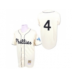 Philadelphia Phillies #4 Jimmy Foxx Authentic White Throwback Baseball Jersey