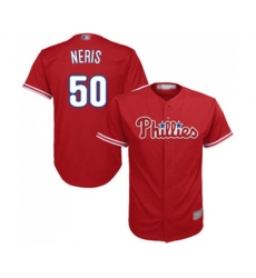 Philadelphia Phillies #50 Hector Neris Replica Red Alternate Cool Base Baseball Jersey