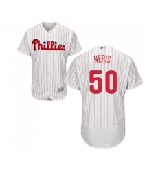 Philadelphia Phillies #50 Hector Neris White Home Flex Base Authentic Collection Baseball Jersey
