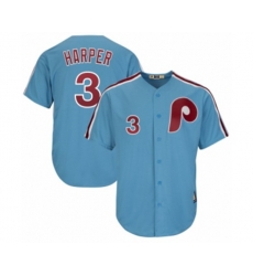 Philadelphia Phillies Bryce Harper Majestic Light Blue Cool Base Cooperstown Player Jersey