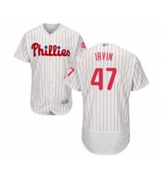 Philadelphia Phillies Cole Irvin White Home Flex Base Authentic Collection Baseball Player Jersey